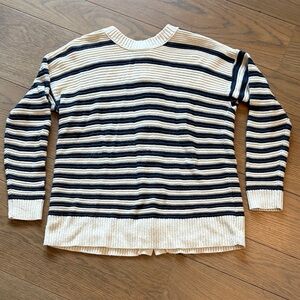 Madewell Greensboro Oversized Navy & Cream Sweater